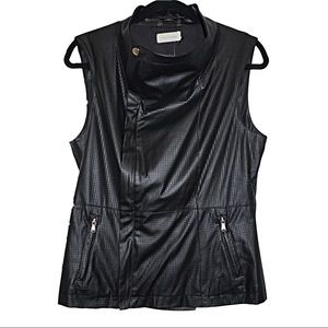 Brandlabel - Perforated Faux Leather Vest - L